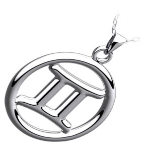 925 Sterling Silver Zodiac Sign Pendant Necklace - Twins