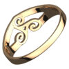 18K Yellow Gold Coated 925 Sterling Silver Celtic Spiral Triskele Ring