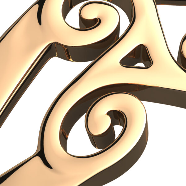 18K Yellow Gold Coated 925 Sterling Silver Celtic Spiral Triskele Ring