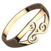 18K Yellow Gold Coated 925 Sterling Silver Celtic Spiral Triskele Ring
