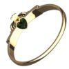 18K Yellow Gold Coated 925 Sterling Silver Claddagh Ring with Emerald Green Zircon Stone