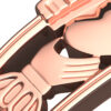 18K Rose Gold Coated Claddagh Ring with Half Covered Design