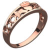 18K Rose Gold Coated Claddagh Ring with Half Covered Design