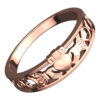 18K Rose Gold Coated Claddagh Ring with Half Covered Design