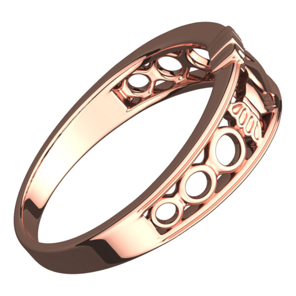 18K Rose Gold Coated Claddagh Ring with Half Covered Design