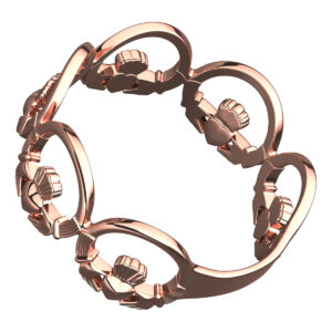 18K Rose Gold Coated Claddagh Ring Chain