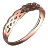 18K Rose Gold Coated Ring Celtic Knotwork with Stone White CZ of Round Cut