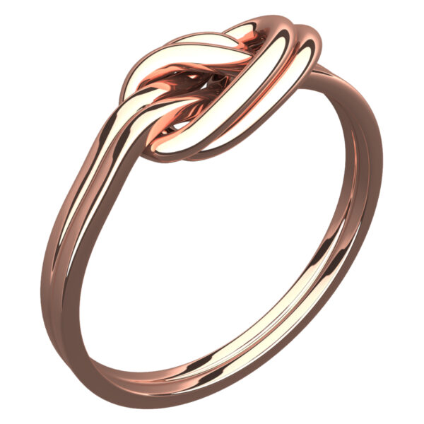 18K Rose Gold Coated Celtic Doubled Knot of Love Ring
