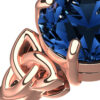 18K Rose Gold Coated Ring with Sapphire Blue CZ Stone and Celtic Trinity Knots