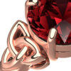 18K Rose Gold Coated Ring with Ruby Red CZ Stone and Celtic Trinity Knots