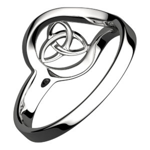 925 Sterling Silver Ring with Celtic Interlaced Trefoil Knot
