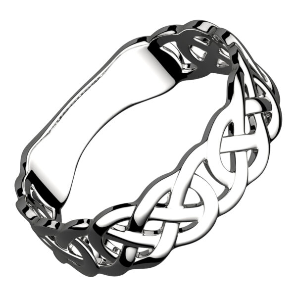 925 Sterling Silver Ring Featuring Decorative Celtic Knotwork