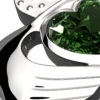 925 Sterling Silver Claddagh Ring with Crown and Emerald Green CZ Heart Embraced with Arms