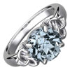 925 Sterling Silver Ring with Large Turquoise Blue CZ Stone and Celtic Trinity Knots