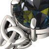 925 Sterling Silver Ring with Large Topaz Rainbow CZ Stone and Celtic Trinity Knots