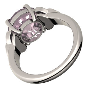 925 Sterling Silver Ring with Large Sapphire Pink CZ Stone and Celtic Trinity Knots