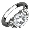 925 Sterling Silver Ring with Large CZ Stone and Celtic Trinity Knots