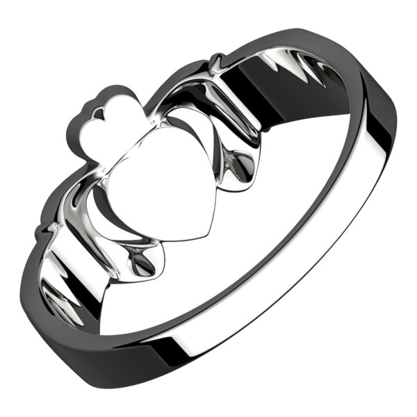 925 Sterling Silver Claddagh Ring Heart, Hands and Crown