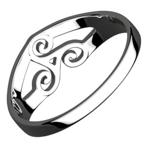 925 Sterling Silver Celtic Spiral Triskele Ring