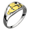 18K Gold Coated 925 Sterling Silver Claddagh Ring with Hands Clasping Heart and Crown
