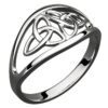 925 Sterling Silver Ring with Celtic Triquetra Cross of Doubled Trinity Knot