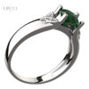 Celtic Ring with Emerald Green Zircon Square Stone and Trinity Knots Sparkling with Crystals UPCO Jewelry