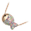 Jewellery Set Precious Metal Coated Pendant Necklace, Earrings, and Chain Bracelet of Multicolor Crystal-covered Fishes