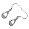 18K White Gold Coated Jewellery Set Claddagh Adorned with CZ Stones and Celtic Trinity Knot Atop Unique Teardrop Earrings and Pendant Necklace - Emerald Green