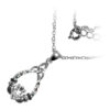 18K White Gold Coated Jewellery Set Claddagh Adorned with CZ Stones and Celtic Trinity Knot Atop Unique Teardrop Earrings and Pendant Necklace - Emerald Green