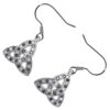 18K White Gold Coated Jewellery Set Celtic Trinity Knot Embellished with Cubic Zirconia Stones Earrings and Pendant Necklace - Sapphire Blue