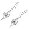 Jewellery Set 925 Sterling Silver Coated Pendant Necklace and Earrings Double Spiral Design Graced with Sparkling AAA Zircone Crystal - Diamond Clear
