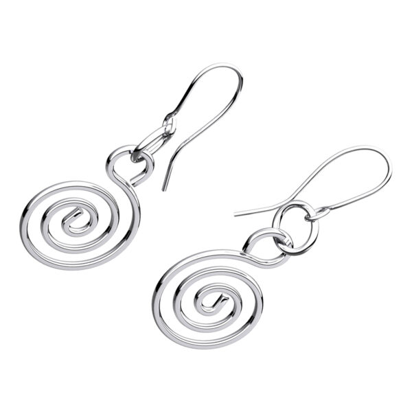 Precious Metal Coated Celtic Spiral Jewellery Set Bracelet, Earrings, and Pendant Necklace - Sterling Silver