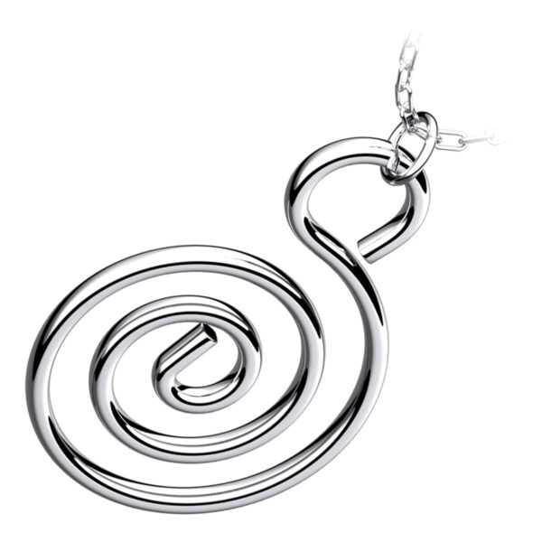 Precious Metal Coated Celtic Spiral Jewellery Set Bracelet, Earrings, and Pendant Necklace - Sterling Silver