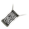 925 Sterling Silver Jewellery Set of Earrings and Pendant Necklace Rectangular Celtic Trinity Knots in Enamel - Black